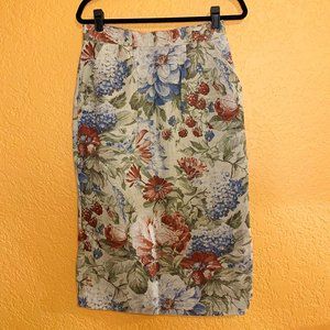 VTG On The Verge Long Floral Canvas Skirt